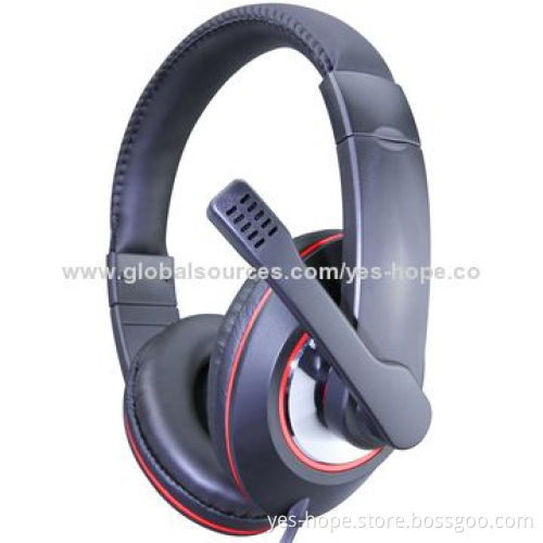 Computer stereo headset for telephone operator